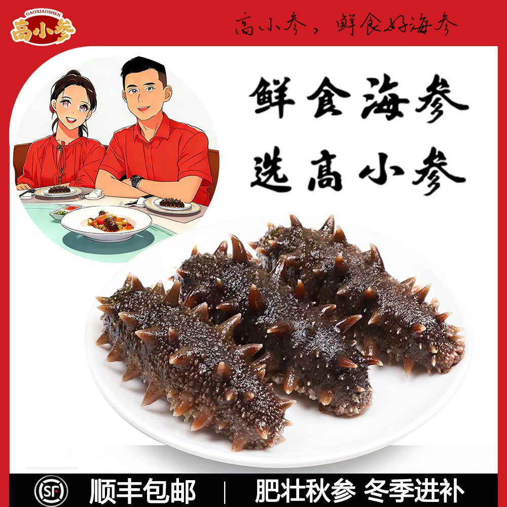 高小参鲜食海参大个头每斤5-6头渤海湾即食刺参送礼年货礼盒老高