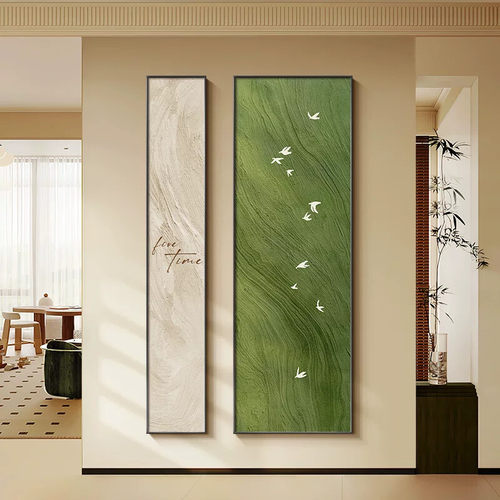 2025新款中古风玄关装饰画高级感走廊过道挂画高端入户正对门壁画