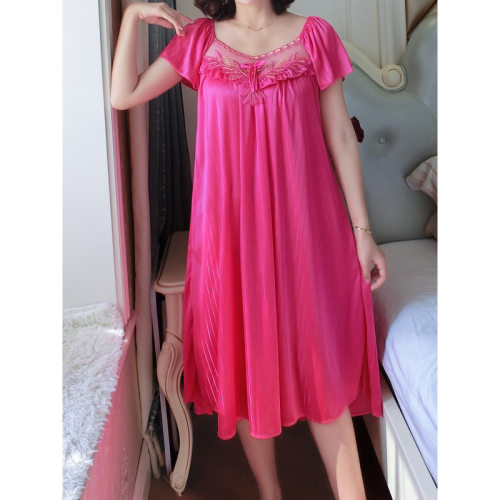 B 52724 Ice silk lace nightdress 冰丝蕾丝睡裙跨境速卖通