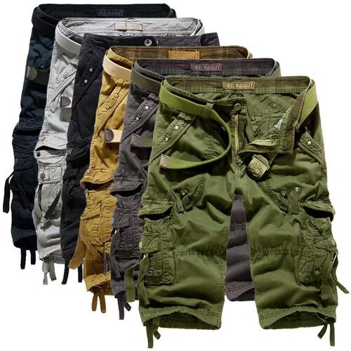 Mens Korean Style MultiPocket Cargo Shorts Fashion Trend