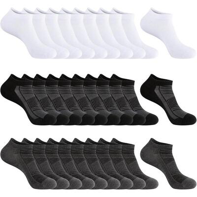 E 50313 Colorful Cushion Running Socks 拼色减震船袜 跨境