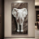 轻奢高级感入户门玄关装 饰画高端大气走廊过道尽头墙壁画大象挂画