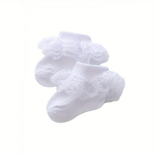 I 70623 Double lace baby socks 双层蕾丝婴儿袜欧美流行跨