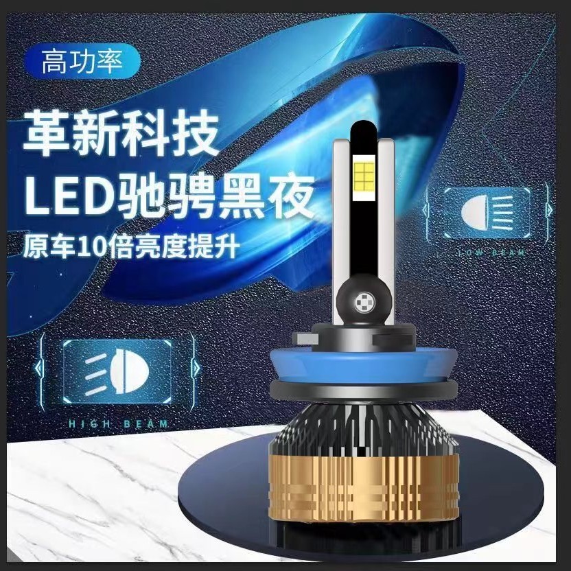 光音荟(2号)新款超亮汽车LED大灯聚光双铜管大功率超薄12V24V通用