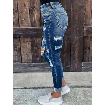 Home Wear Womens Ripped MidWaist Boyfriend Style Jeans