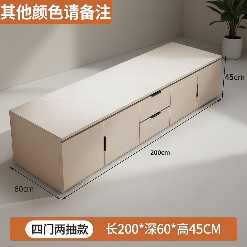 阳台可坐实木飘窗柜落地置物可睡榻榻米躺柜家用收纳地柜矮柜