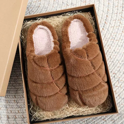 Cute color matched cotton slippers for coup indoor non