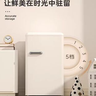 德姆勒单门复古冰箱小型迷你宿舍高颜值家用节能省电冷藏冷冻冰箱