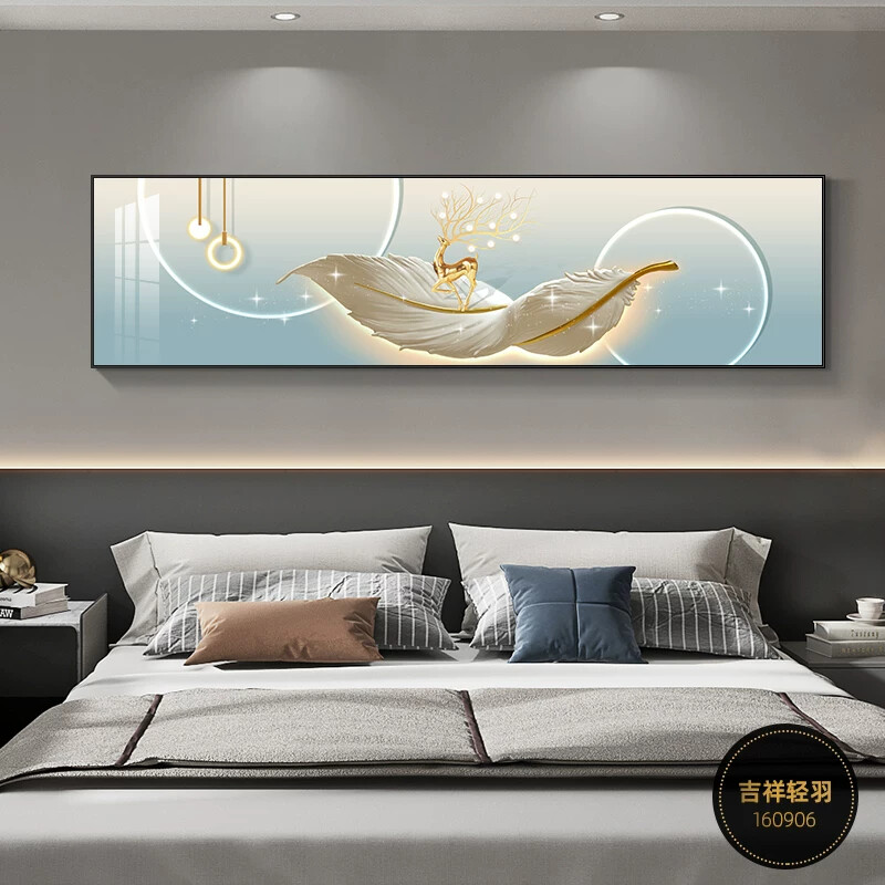 卧室装饰画床头挂画温馨福鹿客厅主卧墙画现代简约房间背景墙壁画