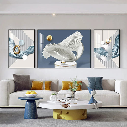 现代简约客厅挂画抽象晶瓷2025新款壁画创意大气沙发背景墙装饰画