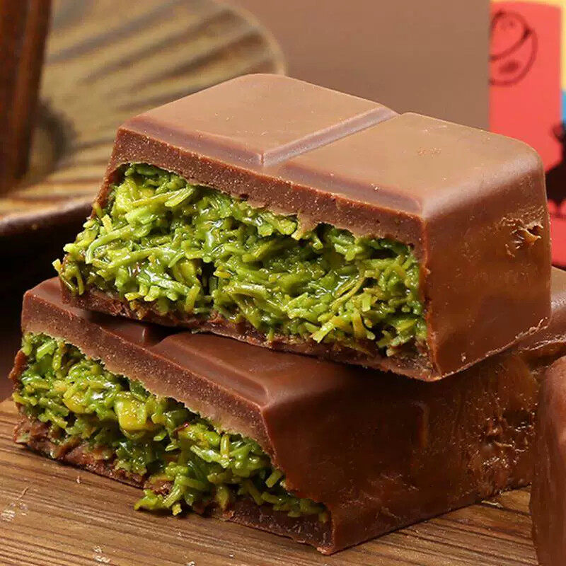 超多馅料！迪拜开心果夹心巧克力千丝酥面包丝纯可可（代可可脂）