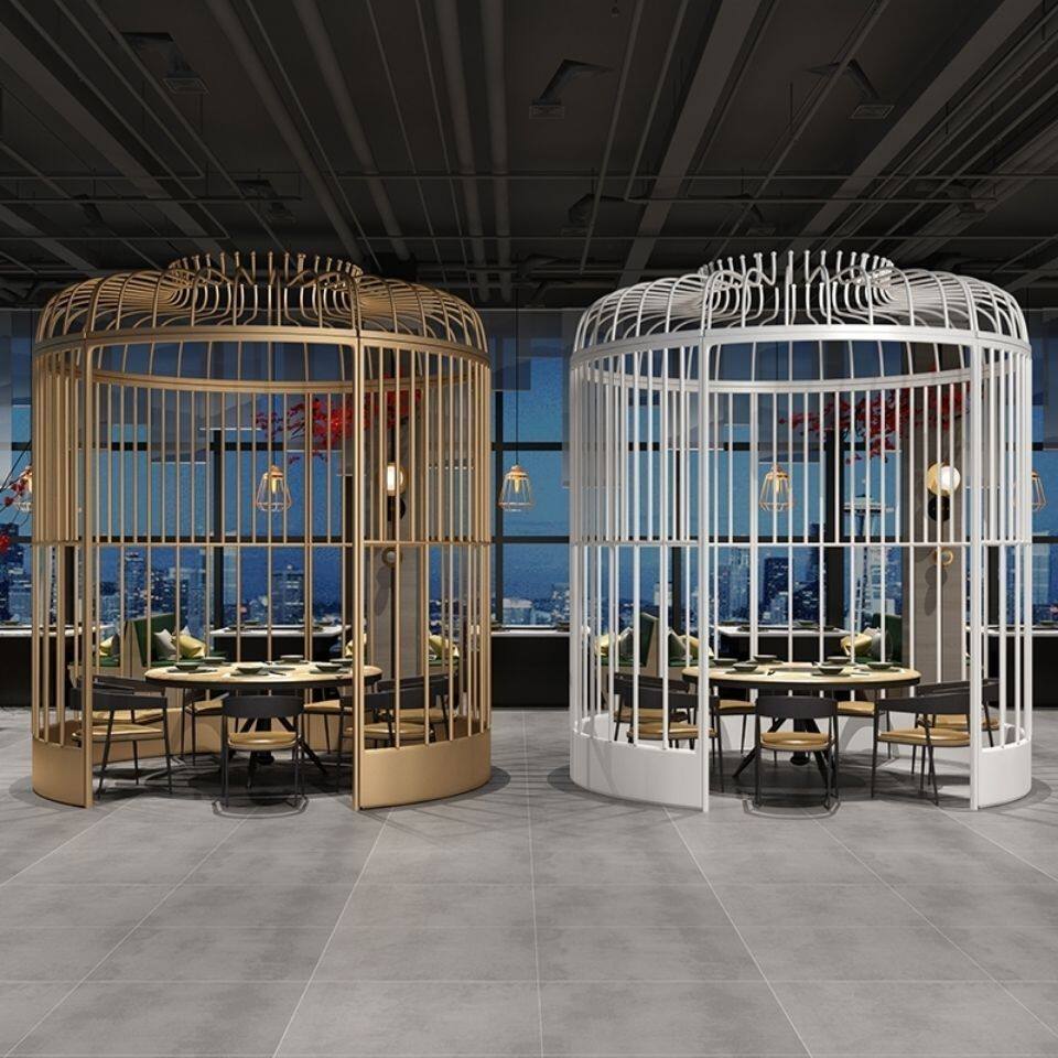 铁艺大型鸟笼休闲餐厅咖啡厅鸟笼卡座装饰超大号户外鸟笼座椅包厢
