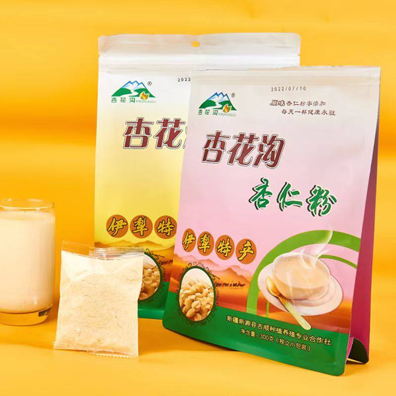 纯杏仁粉新疆特产伊犁杏花沟杏仁粉袋装独立小包装速溶即食代餐