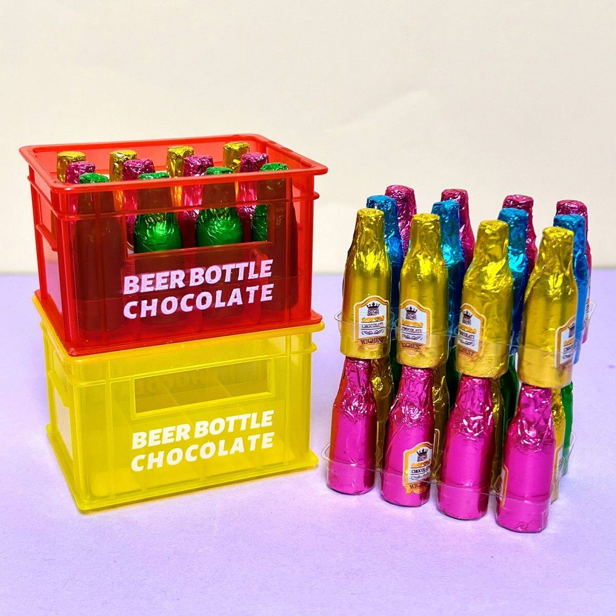 高颜值整筐夹心巧克力啤酒瓶造型儿童怀旧休闲零食小卖部超市供货