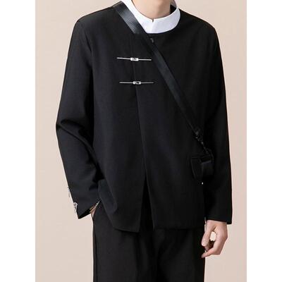 R 29237 New Chinese Style Black Jacket 新中式男装外套 代