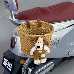 电动车后置自行车车筐摩托车后尾挂篮加大书包前置车篓菜篮子通用