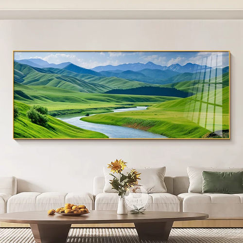 生财流水现代新款感背景墙挂画山水画2026沙发装饰画高级客厅简约