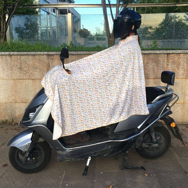 加厚电动车防晒衣女外穿长版加长全身夏天电动车防晒衣机车防晒