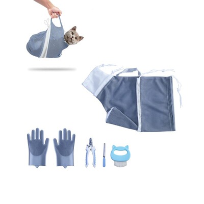 Cat Bathing Bag with Adjustable AntiBite and AntiScratch