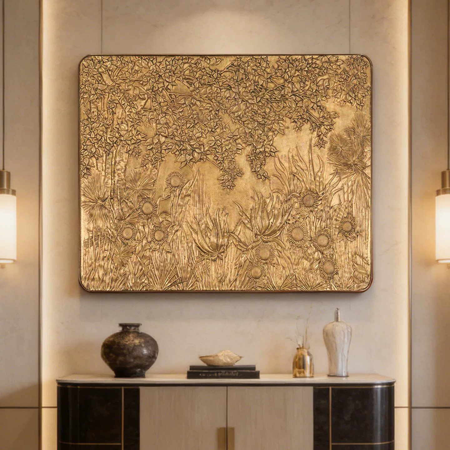 现代客厅装饰画3d立体浮雕轻奢高级感沙发背景墙挂画售楼处立体画
