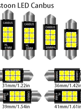 WJ 跨境新款汽车灯高亮汽车LED阅读牌照双尖灯3030 6SMD 31MM