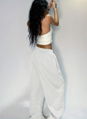 M 98666 Y2K hip hop wide leg pants Y2K 嘻哈阔腿运动裤