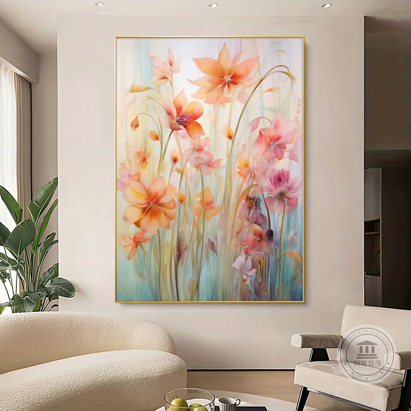 花海入户进门玄关装饰画植物摆件壁画小清新简约现代沙发挂画花卉