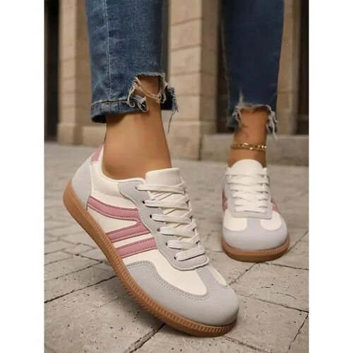 Womens Colorblock Leopard Print Lace Up Training Shoes