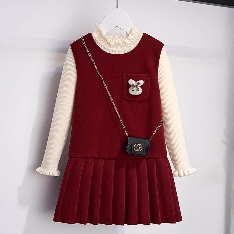 现货女童拜年服冬季新款洋气毛呢背心连衣裙儿童新年装公主裙子,童装/婴儿装/亲子装,连衣裙,淘宝优惠券,粉丝福利购,淘宝优惠卷