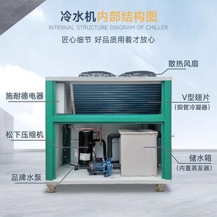 工业冷水机水循环制冷水机组注塑模具降温风冷式冷却机水池冰水机