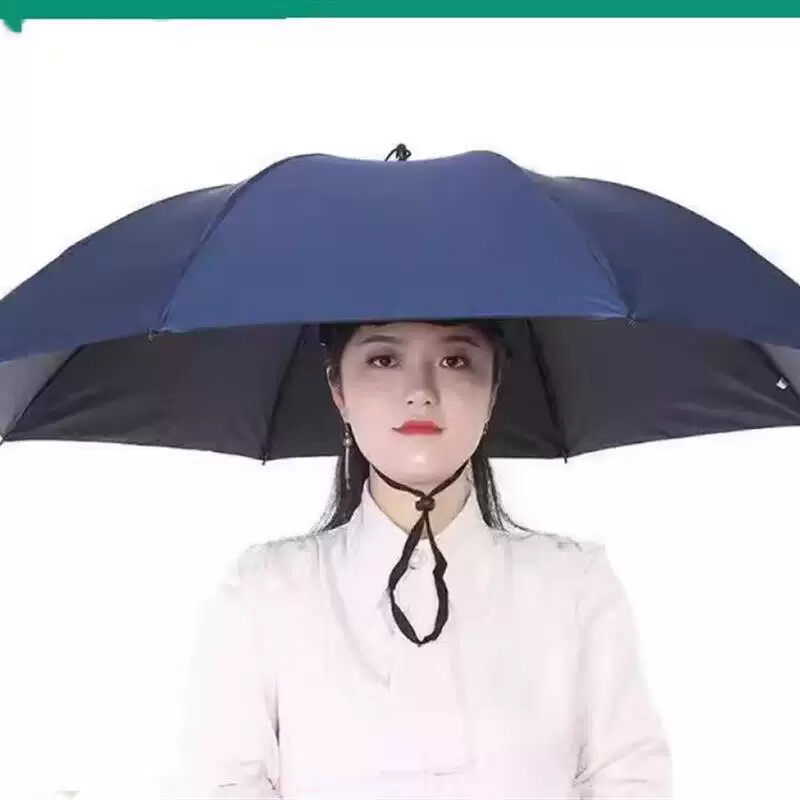 带头伞上的伞帽头戴式遮阳防晒钓鱼伞大号采茶斗笠雨帽斗篷头盔伞