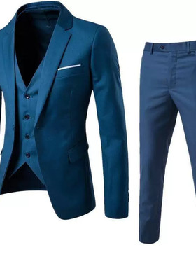 Four Seasons Men's Business Casual Three Piece Set Groom