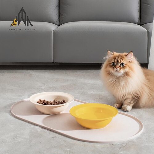 Cat Pattern Ceramic Bowl 3 Countsset Pet Feeding Bowl Pet
