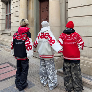 情侣装 126KID 新款 复古字母重工刺绣棒球服夹克男女春季 外套 美式