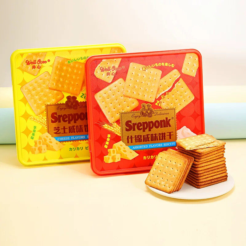 年货饼干礼盒井心什锦芝士咸味饼干家庭分享装福利食品网红小零食