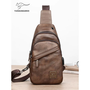 2023新款胸包男皮包真皮休闲单肩包斜挎包男士小背包斜肩包大容量