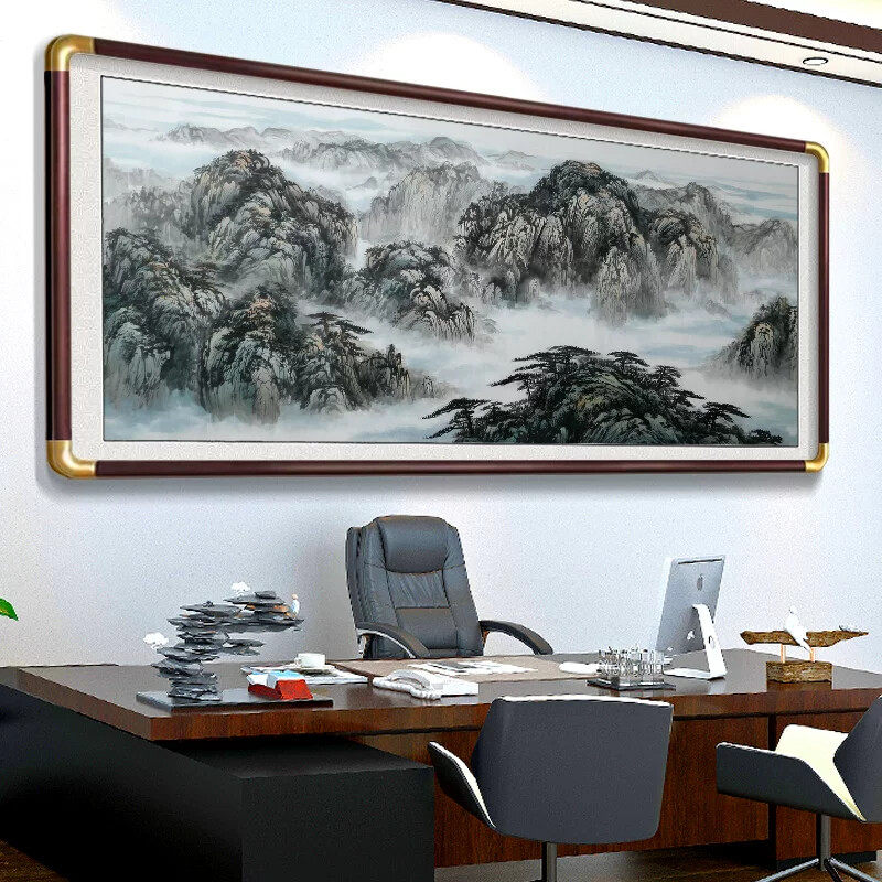 背有靠山图山水国画客厅沙发背景墙壁挂画办公室装饰中式2026新款