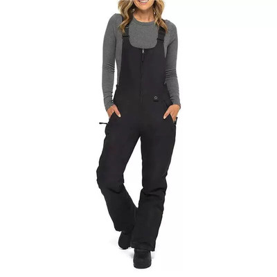 Women Ski Pants Bib Professional Black Color Outdoor Sport