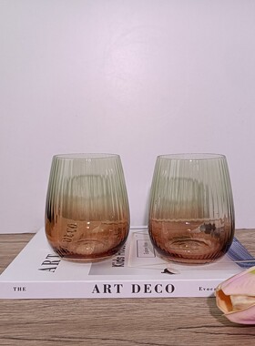 Q426 小清新酒杯喝水杯家用纯色厚款手工平底款高脚款茶杯摆件