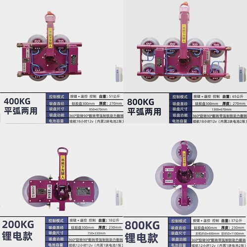 可拆卸电动玻璃吸盘充电大吸力强力重型起重吊机搬运玻璃电动吸盘