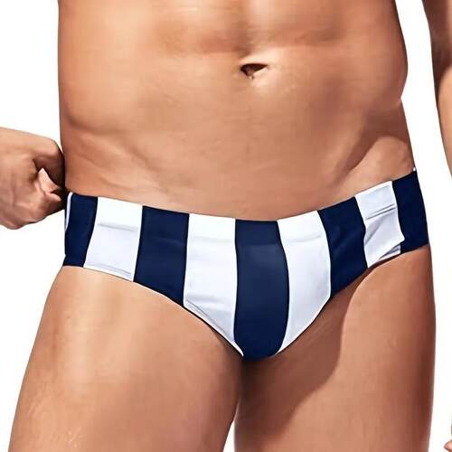 C 49641 Men's striped swim trunks 男士条纹游泳裤跨境速卖