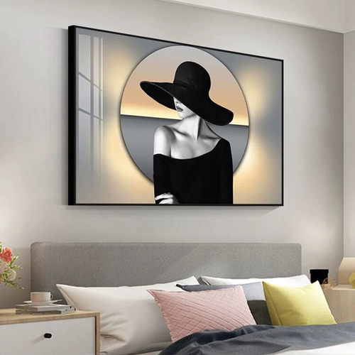 卧室床头装饰画主卧挂画轻奢现代高档房间背景墙壁画2025款高级感