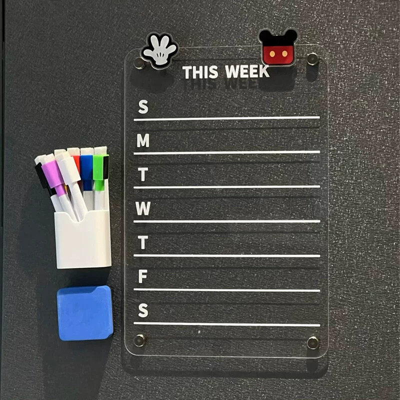 【新家的100个快递】冰箱贴展示板透明压克力磁吸可擦留言记事板