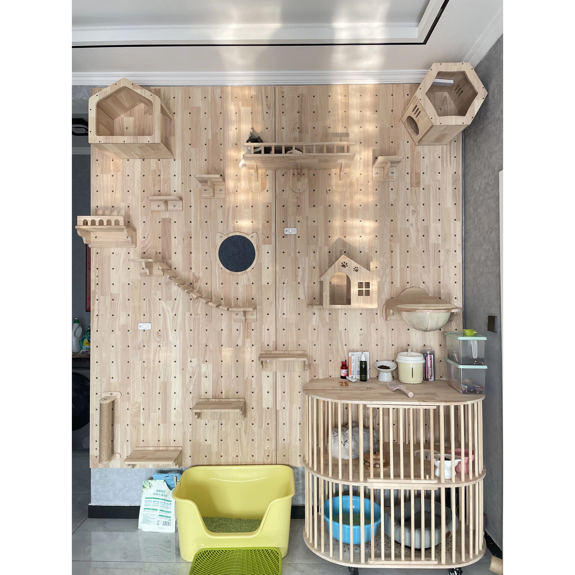 专业猫爬架洞洞板配件模块化可diy猫别墅猫墙装省空间