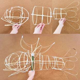 灯笼骨架材料兔子灯锦鲤鱼灯光滑竹蔑灯笼DIY竹条材料手工自制灯