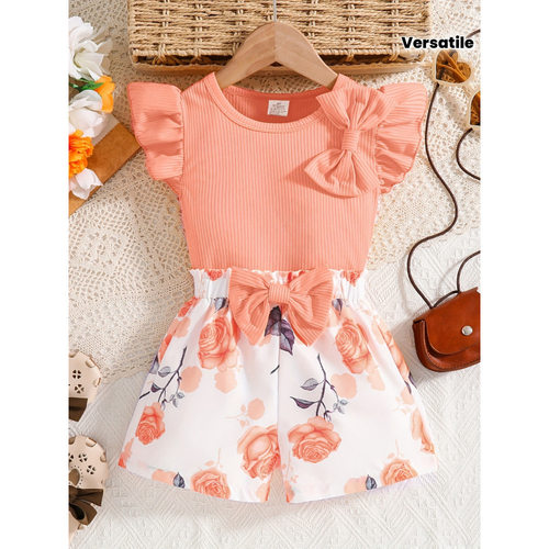 G 38623 Solid baby girl short set 女婴纯色短袖套装跨境速