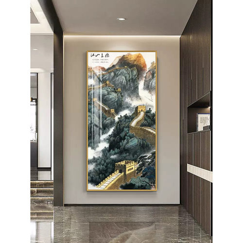 西面墙靠山图山水挂画 新中式风水壁画客厅风景装饰画