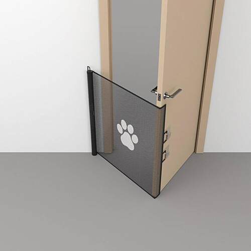 Automatic retractable pet safety door suitable for cats and