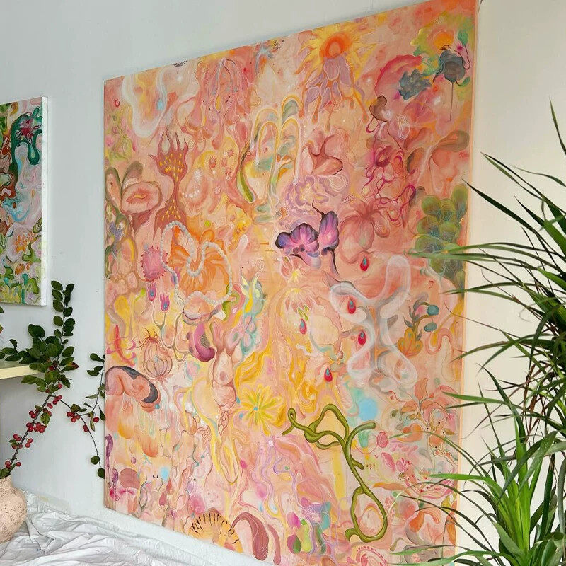 多巴胺法式艺术客厅卧室电表箱装饰画奶油风小清新背景墙挂画