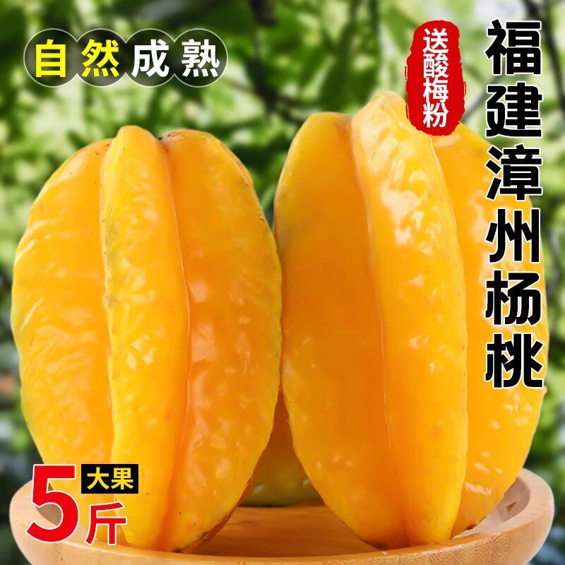 福建漳州杨桃5斤水果当季整箱杨桃鲜果新鲜红龙杨桃五角星杨桃